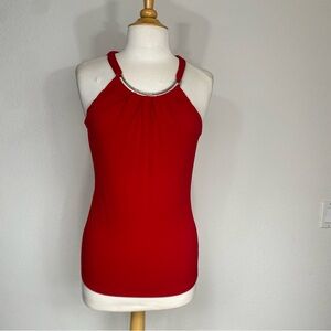 Cache Women's Red Jersey Metal Detail Tank Top Size Small Classic Girlhoodcore